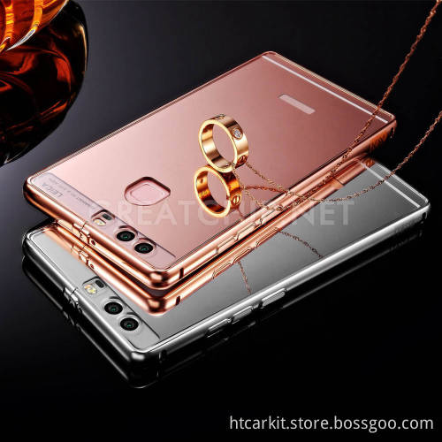 2016 Hot selling luxury for huawei p9 mirror case,metal mirror case for huawei p9
